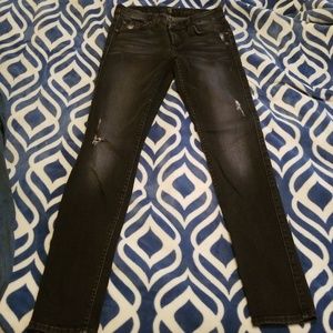 Black distressed  Jean's size 26 the skinny